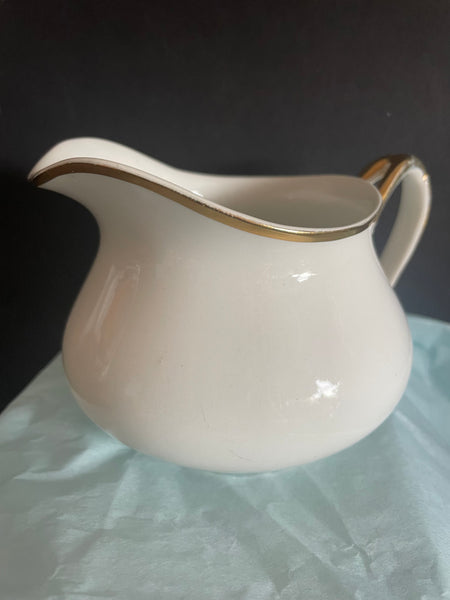 + Vintage Johnson Bros GROSVENER White China Gold Rim CREAMER 1920s England