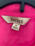 +* Womens Juniors By Decree Medium Hot Pink Sleeveless Top Blouse Tie-Up Hemline Cutout Back