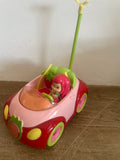+ Vintage STRAWBERRY SHORTCAKE Figurine & Remote Control Convertible Car 2009 Hasbro