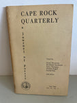 Vintage CAPE ROCK QUARTERLY A Journal of Poetry Fall 1966 Southeast Missouri State