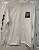 Vtg Mens Medium Adidas White TShirt Long Sleeve Cotton