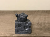 <€€ Vintage 6pc JASCO Pewter Set Donkey Clown Dog Cat Wizard Mouse Miniatures