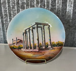 a** Vintage Hand Painted Decorative Plate 10.75” Greece Acropolis