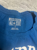 +* Women’s Junior’s Large Blue Graphic T-Shirt Short Sleeves “Turn Me Up” in white Cotton Converse Cut