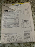 <€€ Set/3 Vintage Girls Size 1 Toddler Smock Dress Pants Romper Patterns 1960s 1970s