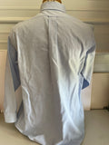 Mens Honors 16-1/2 Sz 32/33 Single Needle Tailoring Blue Button Down Cotton Long Sleeve Shirt