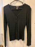 Womens/Juniors Finity Petite Large Long Sleeve Sweater Button Up V-Neck