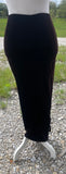 ** Womens Sz Small EK DESIGN Chocolate Brown Maxi Velvet Feel Skirt Slit Long