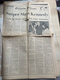 +* AS-IS Vintage Orlando Sentinel Sniper Slays JFK Kennedy Assassination Nov 23 1963 Newspaper