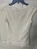 +* Womens Juniors Medium White Lace Top Tank Sleeveless by Wrapper