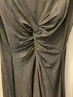 Womens Juniors LA Made Maternity Gray Medium Long Sleeve V-Neck Dress Knee Length Casual