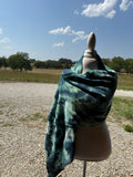 +* Womens/Juniors C.C Exclusives Girlie Girl Blue/Green Tie Dye Shawl Neck Wrap Scarf