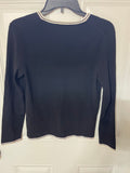 +* Women’s Junior’s Charter Club Black & White Petite Sz 6/8 One Button Cardigan Sweater