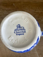 <€€ Vintage Churchill Willow Blue Creamer England Oriental Design