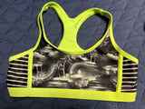 +* Girls Sz 7/8 Medium Dance Sports Bra Lime Green & Black Island Rainbow