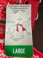 € New Fair Isle Red Merry & Bright Christmas LARGE Dog Comfort Vest Harness NWT