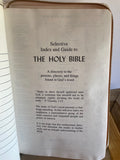 Vintage Leather White KJV Memorial Edition Holy Bible Concordance Zipper closure 1976