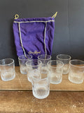 Set/8 CROWN ROYAL Limited Edition Etched Low Ball Whiskey Rocks Glasses Tumblers