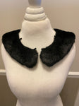 Vintage Black Fur Round Collar with Button Loops and Satin Backing 31” L x 2.75” W