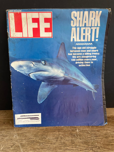 Vintage LIFE Magazine Shark Alert August 1991