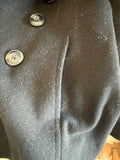 +^ Womens Juniors London Fog Sz Small Black Wool Pea Coat Peacoat Jacket Double Breast