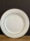 Vintage Noritake Crestmont 6013 China Set/6 10.5” Dinner Plates Gray Platinum Rim