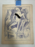 +* Double Sided Art Sketch Drawings Figure Study & Faces 1960’s Unsigned Cross-Hatching Technique