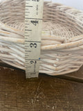 +* Round White Basket Tray Woven Wood