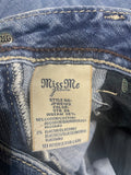 +* Women’s Junior’s Miss Me Jeans 29” Waist Slightly Distressed Embroidered & Beaded Pockets Boot Cut
