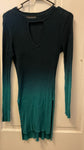 * Womens Juniors Medium Extra Long Ombré Green Long Sleeve Sweater by Rock & Republic