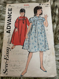 + Vintage GIRLS Size 4 Toddler NIGHTGOWN 2 Lengths Pattern 2707 Advance Sew-Easy