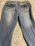 +* Womens/Juniors Wallflower Size 11 Blue Boot Cut Flare Distressed 32” Waist
