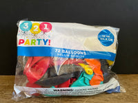 NEW Lot/72 12”Latex Helium Balloons Mixed Primary Colors by 321 Party!