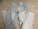 +* Women’s Junior’s Mudd Light Wash Blue Skinny Denim Jeans Size 7 30” Waist Low Rise Frayed Hem
