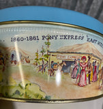 a** The Start of The Santa Fe Trail Decorative Cookie Tin Empty Kansas Missouri Clean