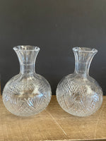 ~€ Single Vintage Pressed Crystal Vase Water Carafe Decanter 8.25” H