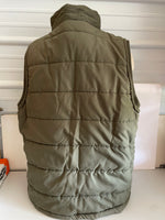 Mens XXL Livergy Army Green Sleeveless Zip Up Quilted Winter Parka Vest