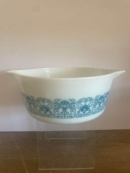 Vintage Pyrex Casserole Dish NO Lid Cinderella Horizon Blue 2.5 QT #475 #23 1969