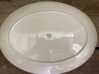 € Flintridge China, California Deep Teal Green w/ Platinum Silver 14” Oval Serving Platter