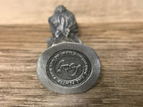 +* Vintage HALLMARK LITTLE GALLERY Fine Pewter Girl Playing Ukulele w/ Dog 1980 Miniatures