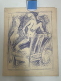 +* Double Sided Art Sketch Drawings Figure Study & Faces 1960’s Unsigned Cross-Hatching Technique