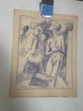 +* Art Sketch Drawing Figure Study 1960’s Unsigned Cross-Hatching Technique