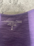+* Womens Juniors Small (Sz 8) Purple Coldwater Creek Long Sleeve VNeck Top Cotton