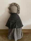 a** African Folk Art Black 14" Stuffed Doll Dress Covered w/ Shawl Black Americana