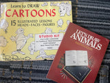 +* Vintage Learn to Draw Cartoons & Learn to Draw Animals Art Books