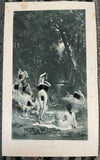 *- Antique Photogravure The Bathers Emile Bayard 1888 Black & White
