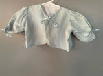 * Vintage Light Blue Infant Baby Dressing Gown Bed Jacket Satiny Polyester w/ White cotton lining