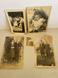 Antique Vintage Lot/5 Photos Photographs B&W FAMILY