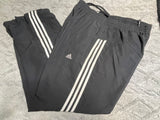 +* Mens Large Adidas Clima365 Track Pants Black 3-stripe Mesh Lined Joggers Warm-Up Activewear