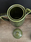 Rare Vintage 9 Piece Tea Pot Set by Joseph Magnin Green Rope Design Japan